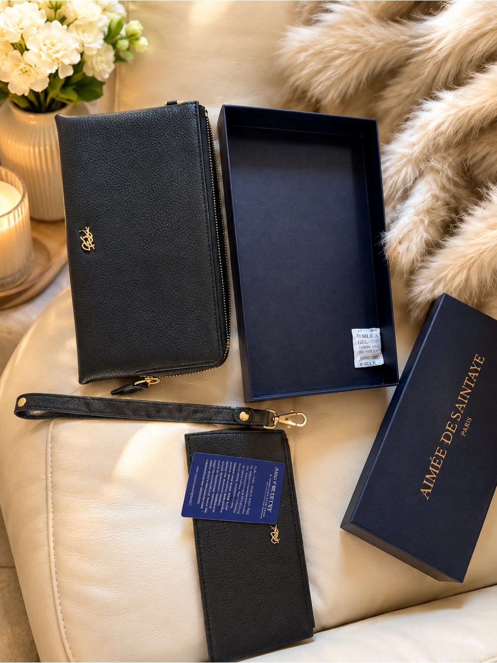 Always Be Secure Black RFID Zip Around Wallet Wristlet Clutch NWT Gift Box